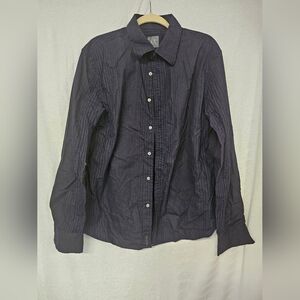 AX Dress Shirt, Navy Blue, Men's Large